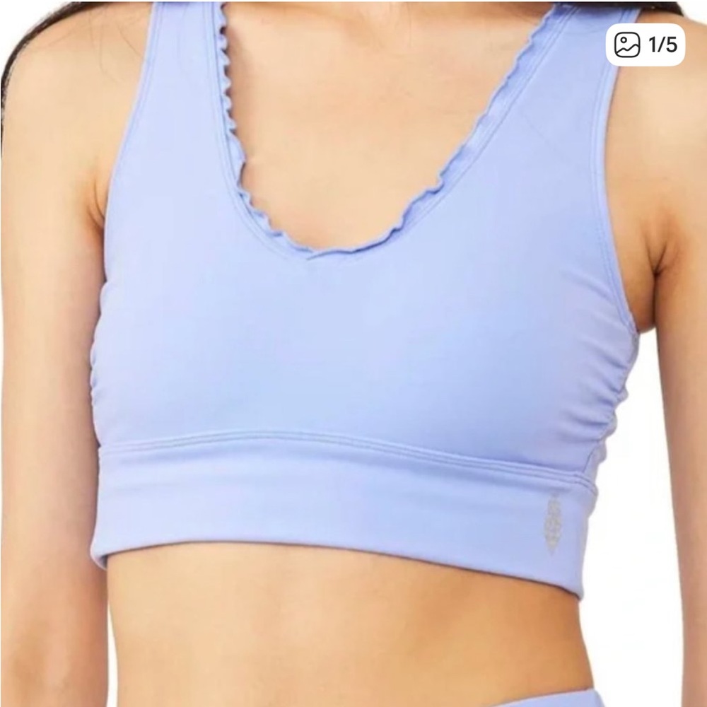 FP movement hearts aflutter wavy waters ruffle sports bra - size small